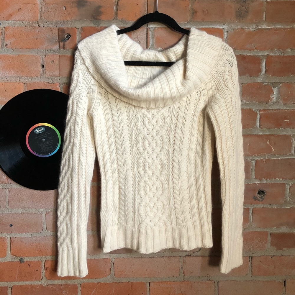 Abercrombie and Fitch Cowl Neck Off-White Sweater